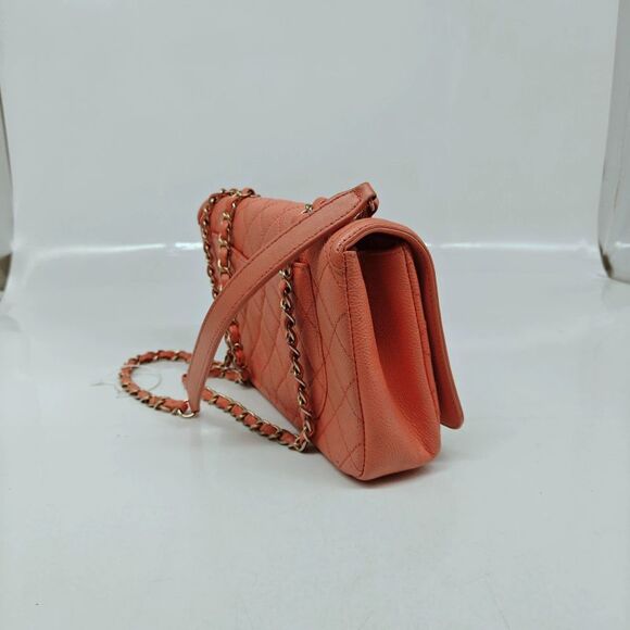 Chanel Women Cc Filigree Small Flap Caviar Leather Crossbody Bag Pink - Picture 4 of 9